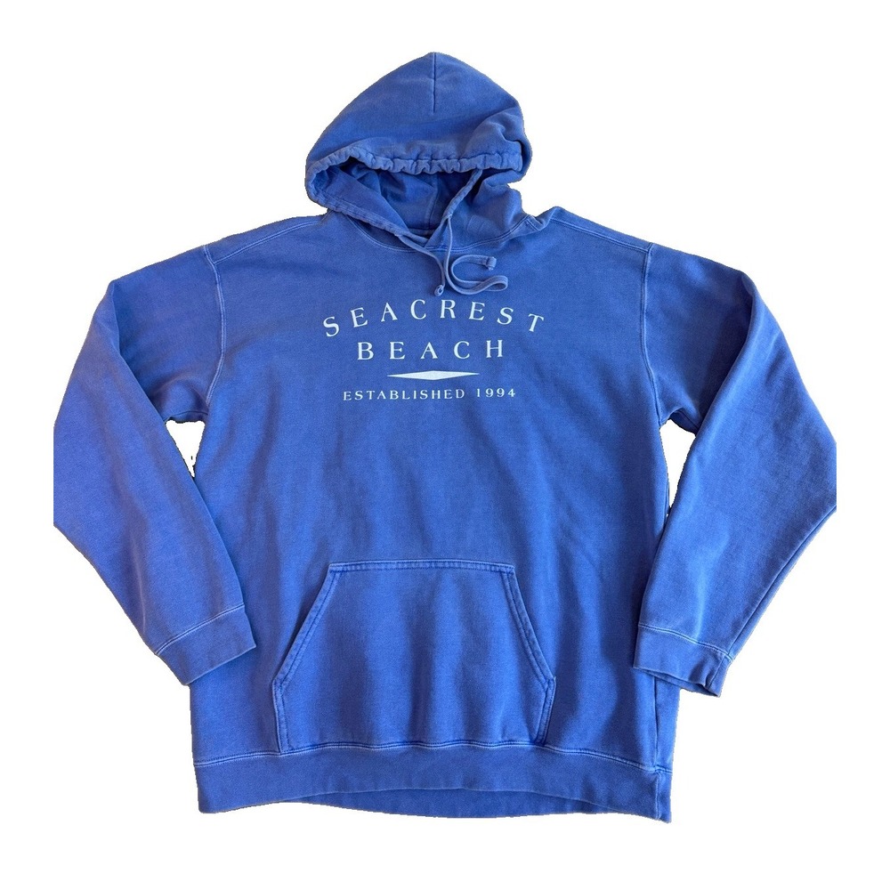Seacrest 30A Florida Hoodie Blue Women's Large Hooded Sweatshirt Vacation Beach